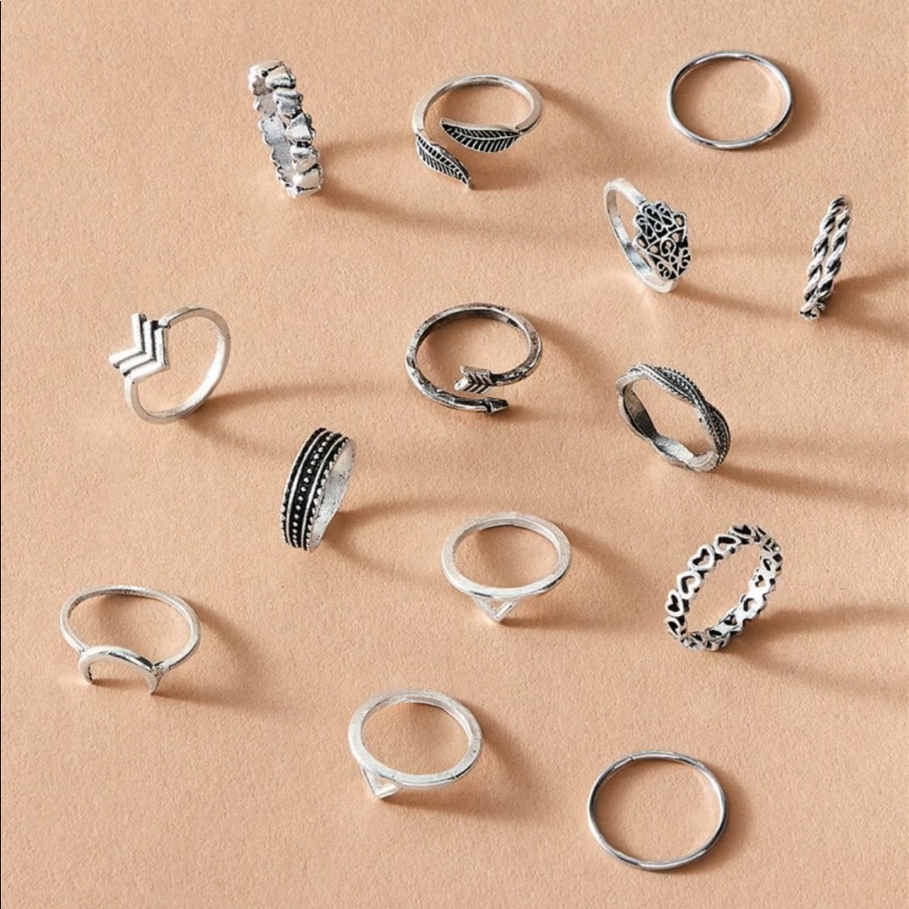 • Charlie • 14 Pc. Boho Ring Set - Picture 2 of 4